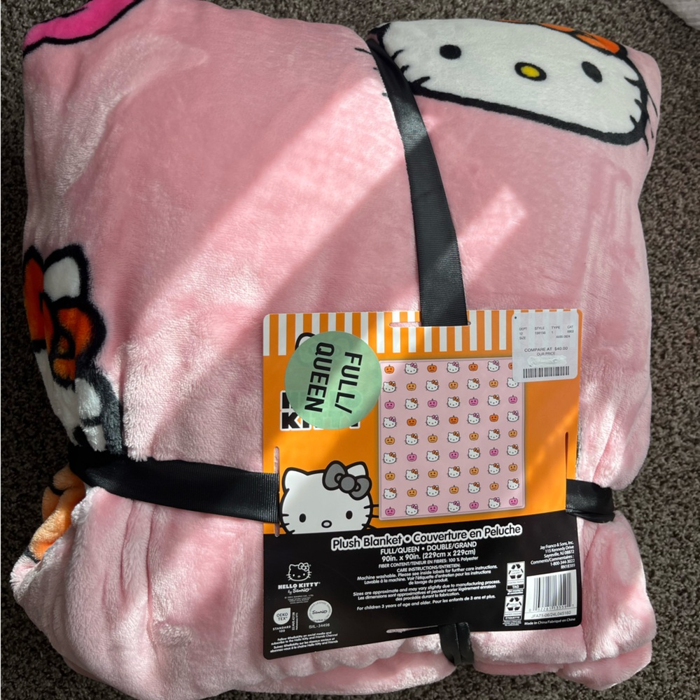 Hello Kitty Pink Plush Blanket Halloween